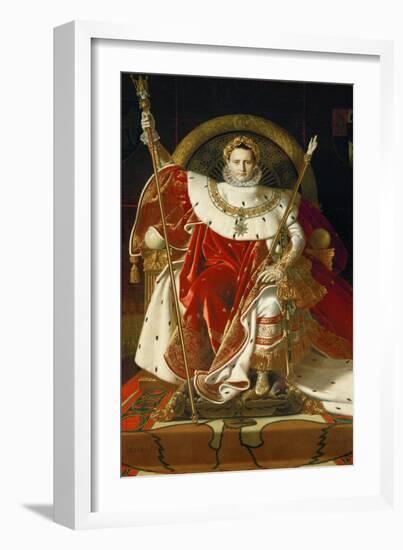 Napoleon on his imperial throne. 1806-Jean Auguste Dominique Ingres-Framed Giclee Print