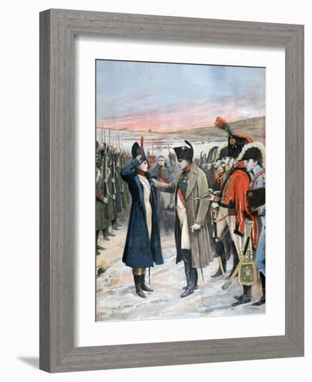 Napoleon Presenting Female Officer Marie Schellinck with the Legion D'Honneur, 1808-Lionel Noel Royer-Framed Giclee Print