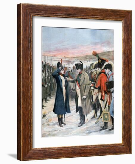 Napoleon Presenting Female Officer Marie Schellinck with the Legion D'Honneur, 1808-Lionel Noel Royer-Framed Giclee Print