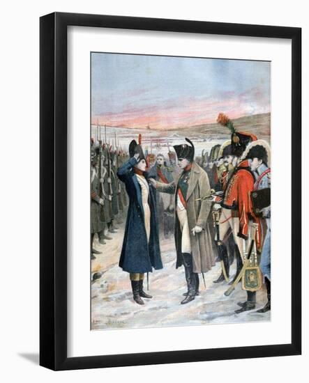 Napoleon Presenting Female Officer Marie Schellinck with the Legion D'Honneur, 1808-Lionel Noel Royer-Framed Giclee Print