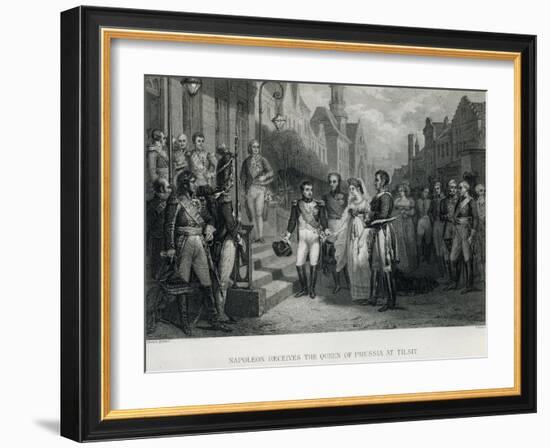 Napoleon Receives the Queen of Prussia at Tilsit, 1807-null-Framed Giclee Print