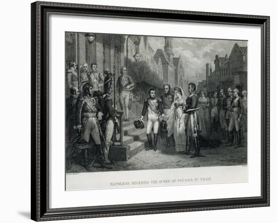 Napoleon Receives the Queen of Prussia at Tilsit, 1807-null-Framed Giclee Print