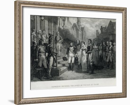 Napoleon Receives the Queen of Prussia at Tilsit, 1807-null-Framed Giclee Print