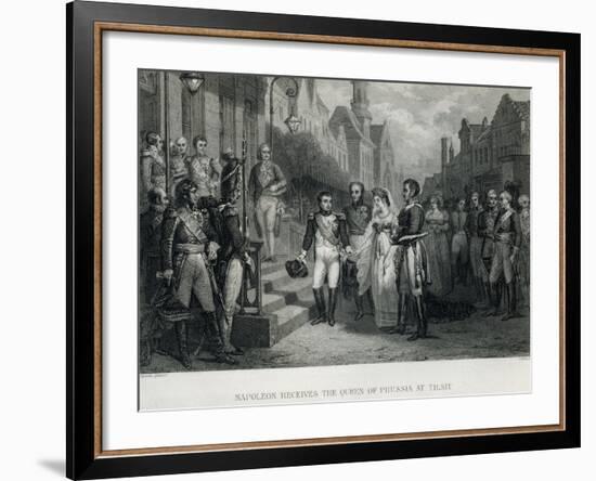 Napoleon Receives the Queen of Prussia at Tilsit, 1807-null-Framed Giclee Print