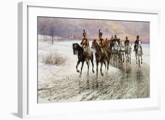 Napoleon Retreating from Moscow-Jan Van Chelminski-Framed Giclee Print