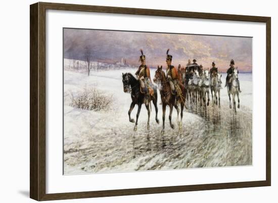 Napoleon Retreating from Moscow-Jan Van Chelminski-Framed Giclee Print