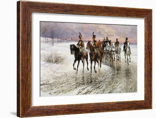 Napoleon Retreating from Moscow-Jan Van Chelminski-Framed Giclee Print