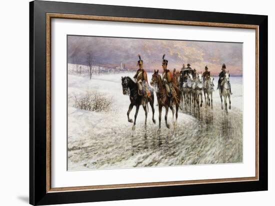 Napoleon Retreating from Moscow-Jan Van Chelminski-Framed Giclee Print