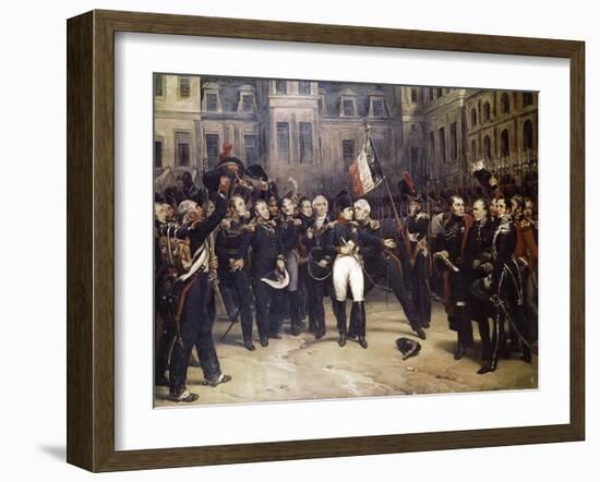 Napoleon's Farewell at Fountainbleau-Horace Vernet-Framed Giclee Print