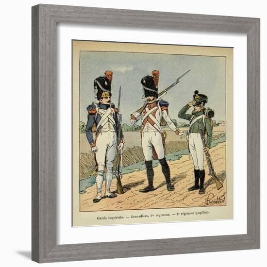 Napoleon's Imperial Guard: 1st Regiment Grenadier and Pupils of the 2nd Regiment-Louis Bombled-Framed Art Print