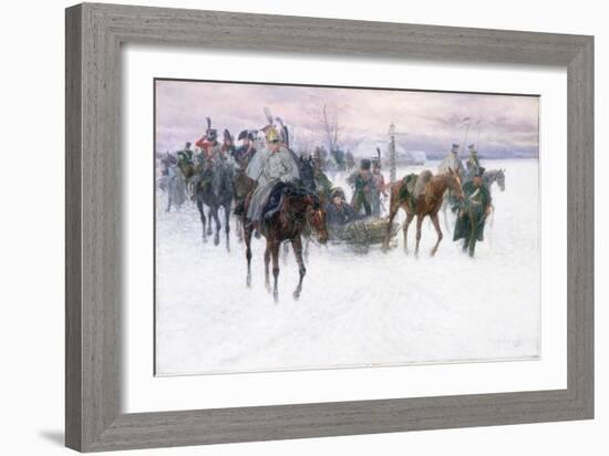 Napoleon's Troops Retreating from Moscow, 1888-89-Jan Van Chelminski-Framed Giclee Print