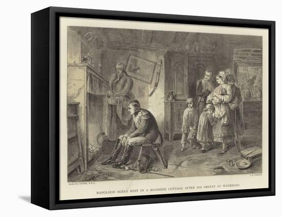 Napoleon Seeks Rest in a Roadside Cottage after His Defeat at Waterloo-Marcus Stone-Framed Premier Image Canvas