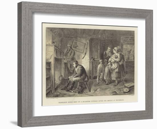 Napoleon Seeks Rest in a Roadside Cottage after His Defeat at Waterloo-Marcus Stone-Framed Giclee Print