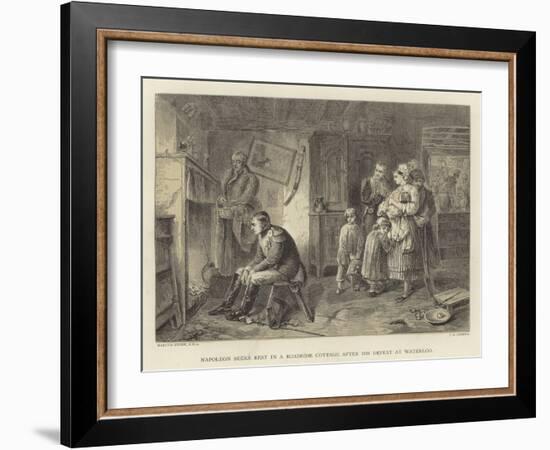 Napoleon Seeks Rest in a Roadside Cottage after His Defeat at Waterloo-Marcus Stone-Framed Giclee Print