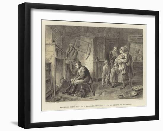 Napoleon Seeks Rest in a Roadside Cottage after His Defeat at Waterloo-Marcus Stone-Framed Giclee Print