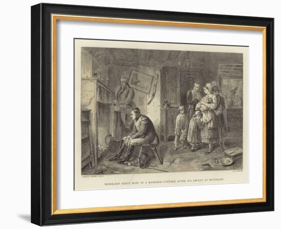 Napoleon Seeks Rest in a Roadside Cottage after His Defeat at Waterloo-Marcus Stone-Framed Giclee Print