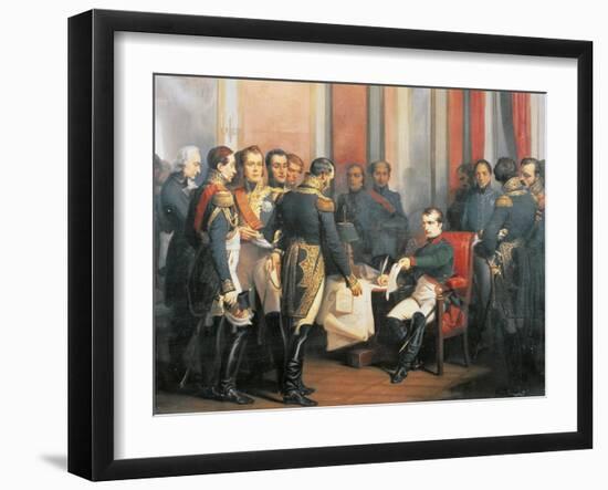 Napoleon Signing His Abdication at Fontainebleau, April 4, 1814-Francois Clouet-Framed Giclee Print