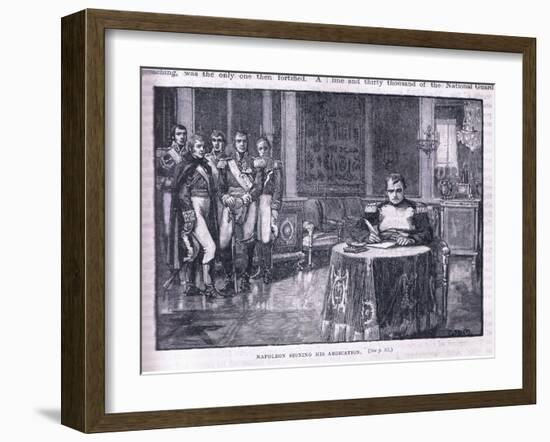 Napoleon Signing His Abdication-William Barnes Wollen-Framed Giclee Print