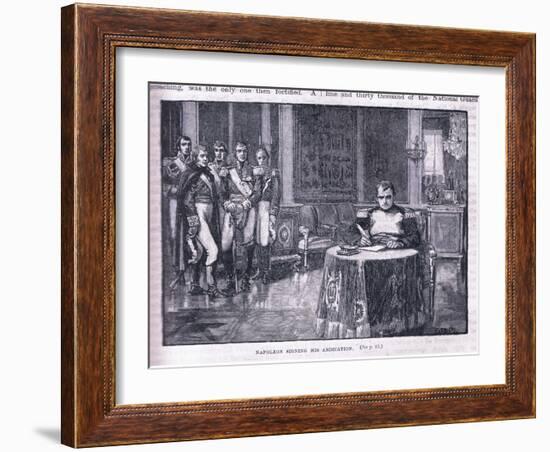 Napoleon Signing His Abdication-William Barnes Wollen-Framed Giclee Print