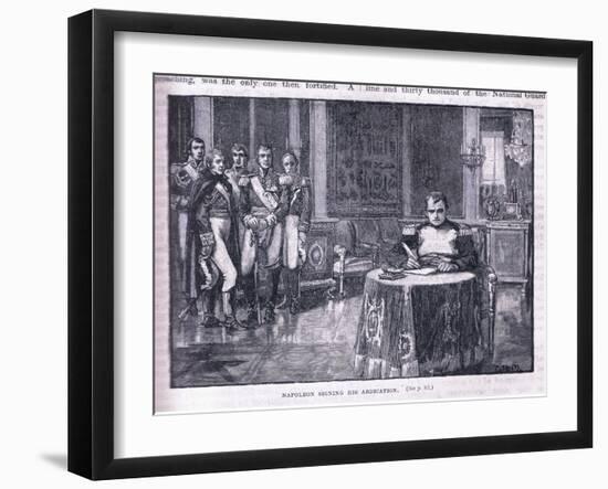 Napoleon Signing His Abdication-William Barnes Wollen-Framed Giclee Print