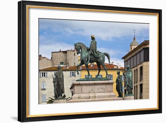 Napoleon Statue, Place General Degaulle, Ajaccio, Corsica, France-Walter Bibikow-Framed Photographic Print