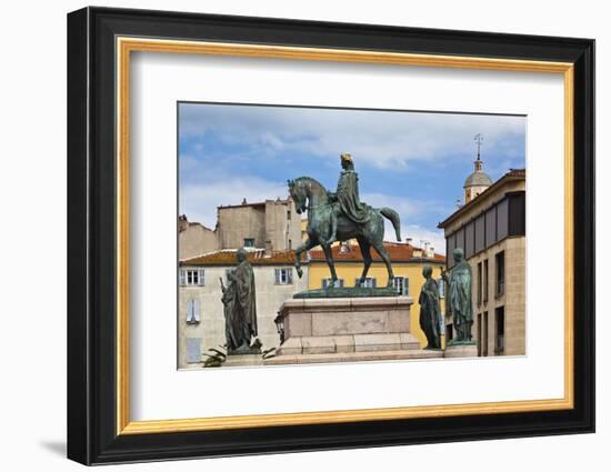 Napoleon Statue, Place General Degaulle, Ajaccio, Corsica, France-Walter Bibikow-Framed Photographic Print