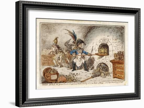 Napoleon the Gingerbread Baker Creating New Kings, a Comment-James Gillray-Framed Art Print
