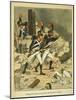 Napoleonic Wars, Battle of Essling, French Tirailleurs His Guard at Aspern-Louis Bombled-Mounted Art Print