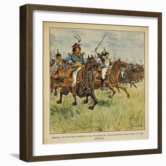 Napoleonic Wars, Joachim Murat Charging at the Head of His Cavalry-Louis Bombled-Framed Art Print