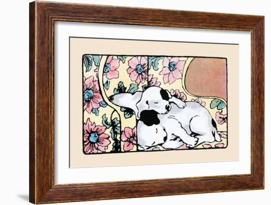 Napping Fox Terrier Dogs-Julia Dyar Hardy-Framed Art Print