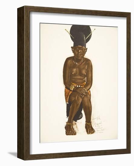 Napudre, Femme De Tuba (Niangara) Haut Ouelle, from Dessins Et Peintures D'afrique, Executes Au Cou-Alexander Yakovlev-Framed Giclee Print