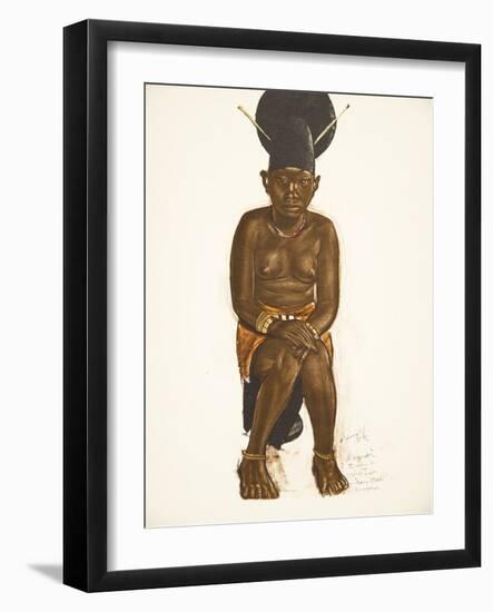 Napudre, Femme De Tuba (Niangara) Haut Ouelle, from Dessins Et Peintures D'afrique, Executes Au Cou-Alexander Yakovlev-Framed Giclee Print