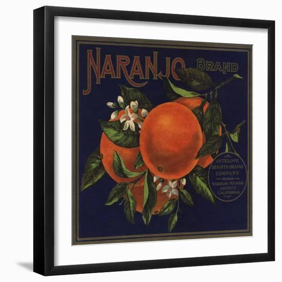 Naranjo Brand - Naranjo, California - Citrus Crate Label-Lantern Press-Framed Art Print