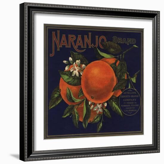 Naranjo Brand - Naranjo, California - Citrus Crate Label-Lantern Press-Framed Art Print