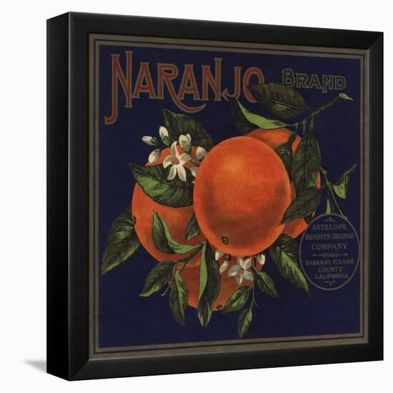 Naranjo Brand - Naranjo, California - Citrus Crate Label-Lantern Press-Framed Stretched Canvas