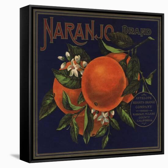 Naranjo Brand - Naranjo, California - Citrus Crate Label-Lantern Press-Framed Stretched Canvas