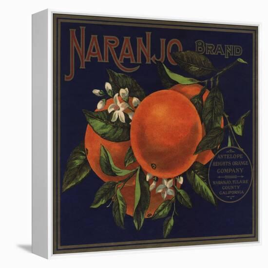 Naranjo Brand - Naranjo, California - Citrus Crate Label-Lantern Press-Framed Stretched Canvas