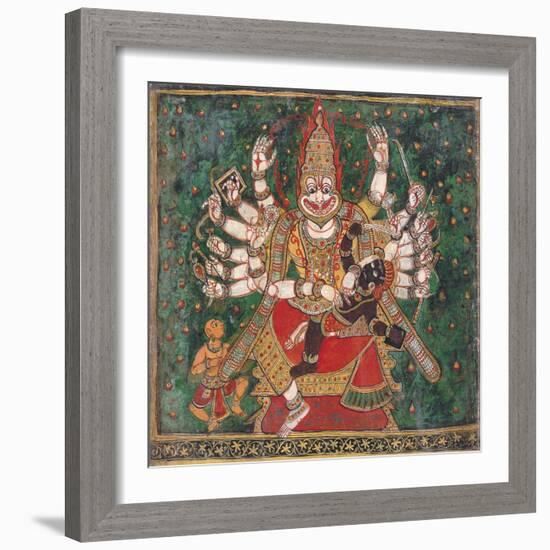 Narasimha Killing Hiranyakashipu, as Prahlada Watches-null-Framed Giclee Print