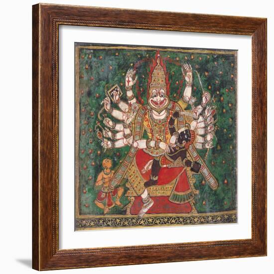 Narasimha Killing Hiranyakashipu, as Prahlada Watches-null-Framed Giclee Print