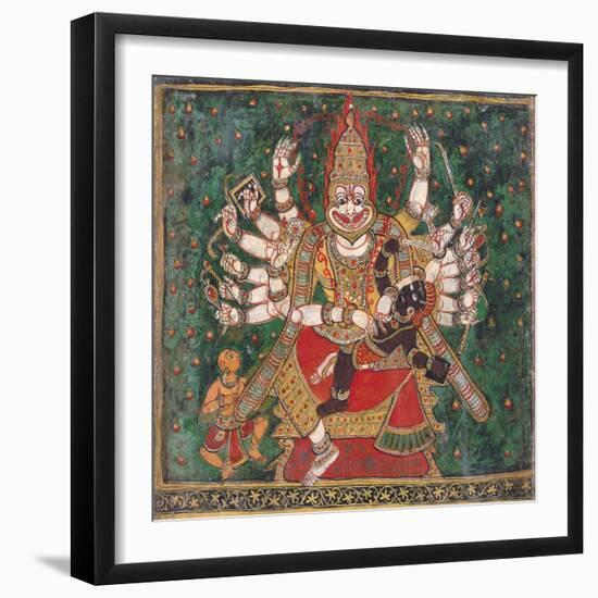 Narasimha Killing Hiranyakashipu, as Prahlada Watches-null-Framed Giclee Print