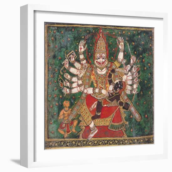 Narasimha Killing Hiranyakashipu, as Prahlada Watches-null-Framed Giclee Print