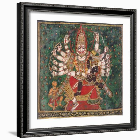 Narasimha Killing Hiranyakashipu, as Prahlada Watches-null-Framed Giclee Print