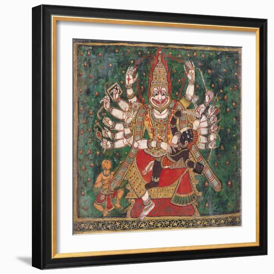 Narasimha Killing Hiranyakashipu, as Prahlada Watches-null-Framed Giclee Print