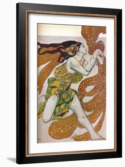 'Narcisse: A Bacchante. Costume design for the dance Narcisse', 1911-Leon Bakst-Framed Giclee Print