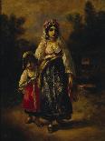 Woman and Girl, 1861 (Oil on Panel)-Narcisse Virgile Diaz de la Pena-Giclee Print