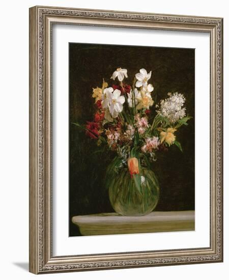 Narcisses Blancs, Jacinthes et Tulipes, 1864-Henri Fantin-Latour-Framed Giclee Print