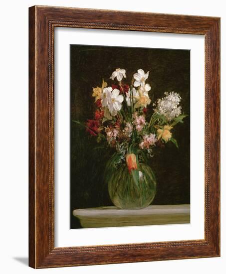 Narcisses Blancs, Jacinthes et Tulipes, 1864-Henri Fantin-Latour-Framed Giclee Print