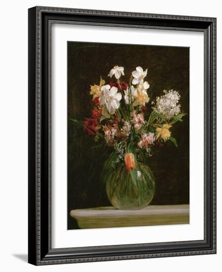 Narcisses Blancs, Jacinthes et Tulipes, 1864-Henri Fantin-Latour-Framed Giclee Print