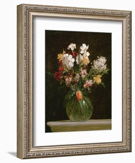 Narcisses Blancs, Jacinthes et Tulipes, 1864-Henri Fantin-Latour-Framed Giclee Print