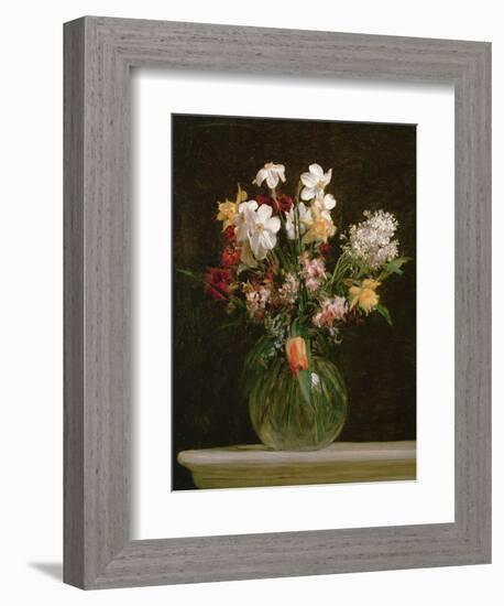 Narcisses Blancs, Jacinthes et Tulipes, 1864-Henri Fantin-Latour-Framed Giclee Print